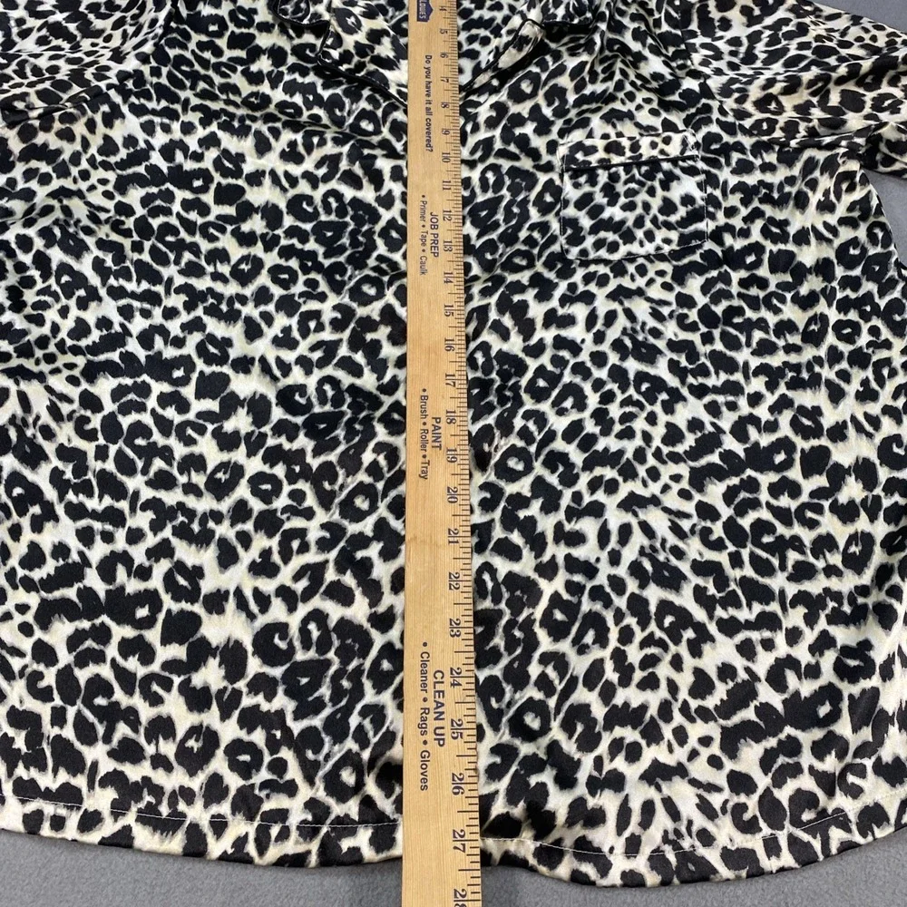 Victoria's Secret Leopard Satin Pajama Set Womens XL Top Pants Animal Print